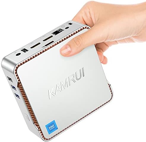 Kamrui Gk3 Plus Mini PC, 12th Intel Alder Lake- N95 8GB RAM 256GB M.2 SSD Mini PC Windows 11 Pro, Gigabit Ethernet, 4K UHD,