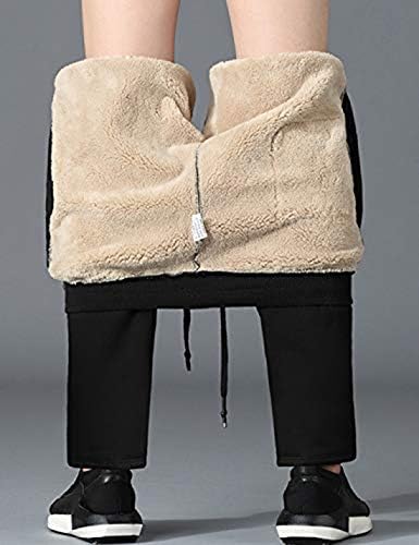 Yeokou masculino engross Sherpa forrado as calças de lã de lã térmico de jogador atlético