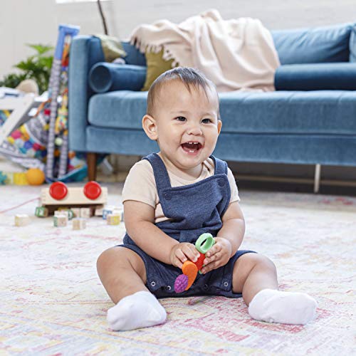 Infantino lil 'caldas de silicone texturizado -Exploração sensorial e alívio de dentição com alças fáceis de segurar,