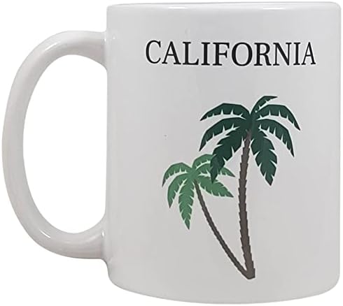 California Palm Tree - caneca de café cerâmica de 11 oz | Ótima lembrança para lembrar sua viagem à Califórnia