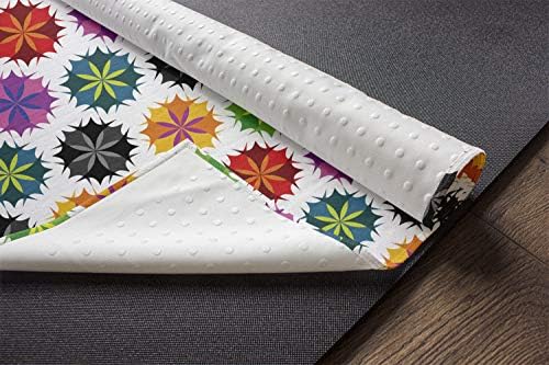 Toalha de tapete de ioga colorida de Ambesonne, abstrato de cor vibrante floral com arestas afiadas inspiradas no verão inspirado em suor sem escorregamento ioga pilates pilates capa, 25 x 70, multicolor