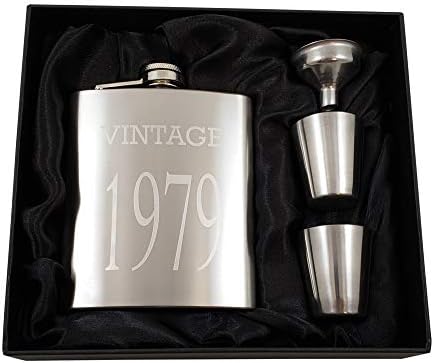 Conjunto de presentes de Flask Vintage 1979 - Grande presente de 44º aniversário
