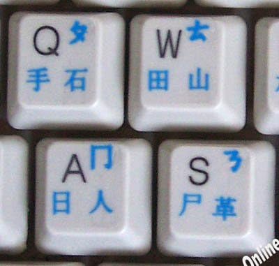 Transparente chinês com adesivos de teclado de letras azuis para laptops computadores de computadores de computadores