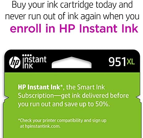 HP 951XL Amarelo Cartucho de tinta de alto rendimento | Trabalha com o HP OfficeJet 8600, HP OfficeJet Pro 251DW, 276DW, 8100, 8610, 8620, 8630 Series | Elegível para tinta instantânea | CN048AN