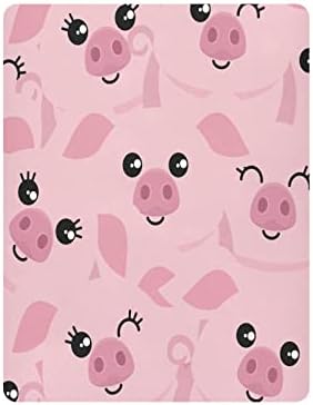 Porcos fofos lençóis rosa de berço para meninos pacote meninas e tocam lençóis mini lençóis de berço respiráveis ​​folhas de berço para colchões de berço padrão e criança lençóis de berço para menino, 39x27in