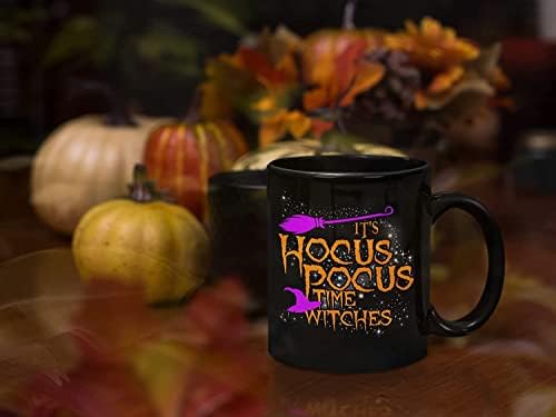 Vivulla68 é hocus pocus time witches preto 11oz, caneca, decoração do Halloween do Caldeirão, Coffeearson Sisters Brew Cup,