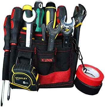 Bolsa de ferramentas de eletricista Kunn - bolsas de ferramentas de manutenção básicas pequenas duráveis ​​com fita adesiva, cinto