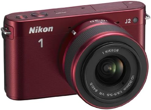 Nikon 1 J2 Câmera de sistema compacto com kit de lente dupla de 10-30 e 30-110 mm-LCD vermelho de 3 polegadas de 3 polegadas