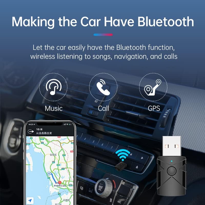 VR Robot Bluetooth 5.2 Transmissor e receptor 5 em 1 adaptador de áudio sem fio para carro/TV/estéreo/fone de ouvido/ginástica/academia, adaptador aux Bluetooth