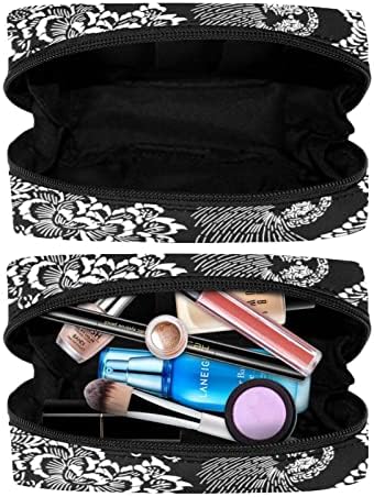 Bolsa de maquiagem inadequada, Bolsa de Cosméticos de Crane Black Bolsa de Tote portátil TRAIL TRAIR Organizador Case