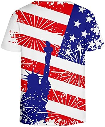 American Flag Impresso Tshirts for Women, 2023 Tops patrióticos 4 de julho Blusa de verão de verão Camiseta de manga curta