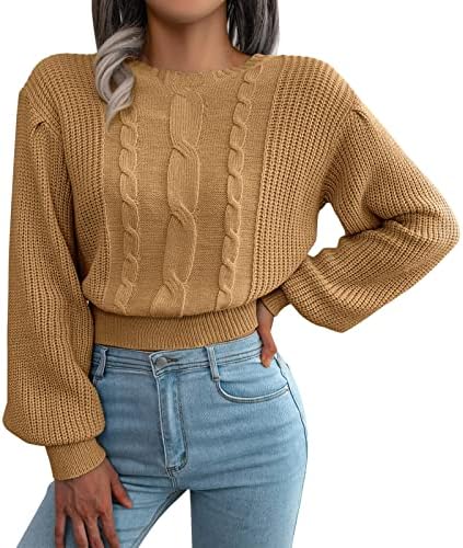 Muduh Mulheres suéteres para presentes de outono e inverno Moda Ciça curta do pescoço fechado Camisola de listras de massa frita