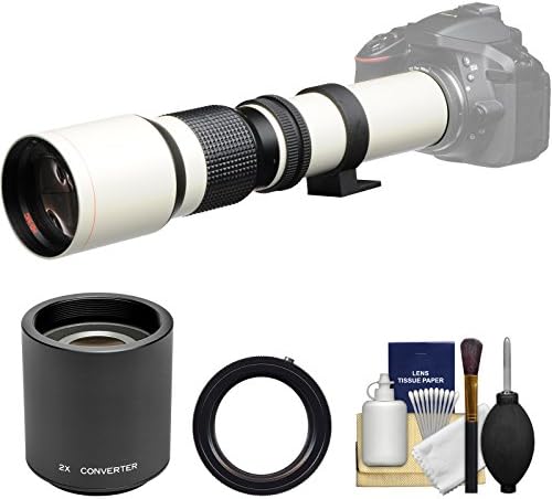 Lens de telefoto de 500mm F/8.0 Vivitar com Kit de Acessório de Teleconominamento 2x para Nikon D3200, D3300, D5300, D5500, D7100,
