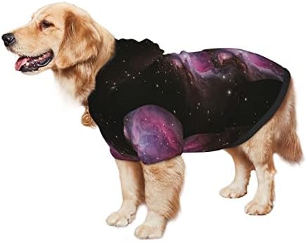 Capuz de cachorro grande galáxia-planans-estrelas de roupas de estimação suéter com chapéu de gato macio de gato de gato médio
