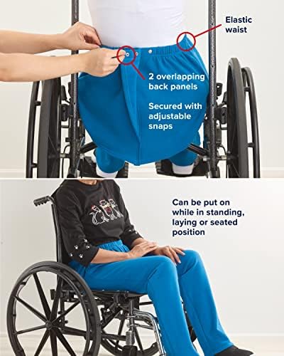 Calças de gabardine para cadeira de rodas adaptativa aberta para idosos para idosos