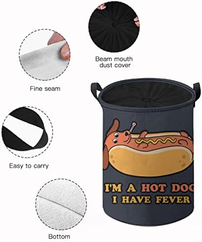 Cachorro quente 1drawstring impermeável cesto de roupa dobrável, cesta de armazenamento de roupas sujas, organizador de armazenamento