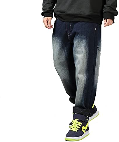 Jeans folgados masculinos de Smiopdes, calças de hip hop soltas - jeans clássicos de skate skate jeans