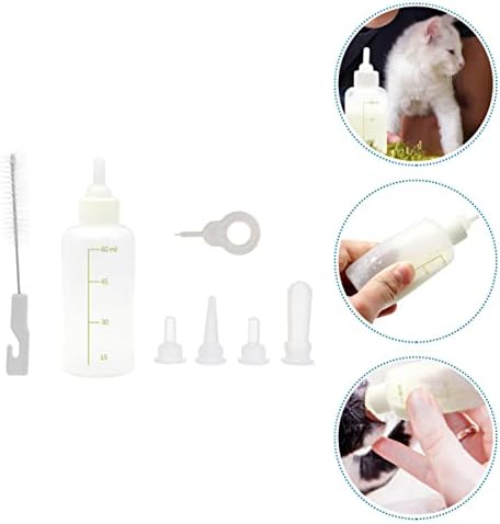 Yarnow 2 peças de gatinhos garrafas de silicone tetha em kits de enfermagem de limpeza de cachorros animais com garrafa líquida reutilizável parafuso- coelhos pet gordurced