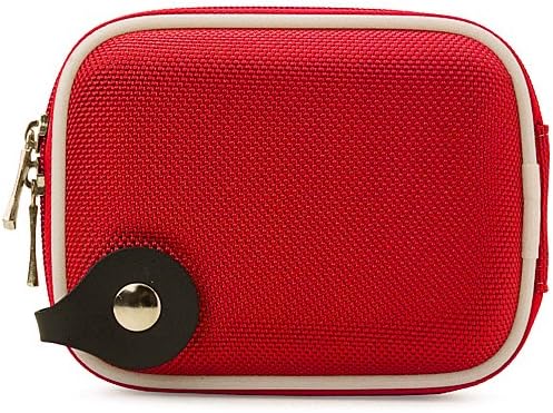 Cubo de tampa esbelta durável de nylon vermelho com bolso de malha para kodak Easyshare Point e Shoot Digital Camera