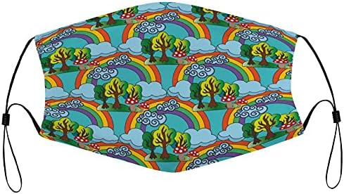 Roupos de segurança reutilizáveis ​​personalizados máscaras de tecido Customake cogumelo nuvem de arco -íris de arco -íris do garoto