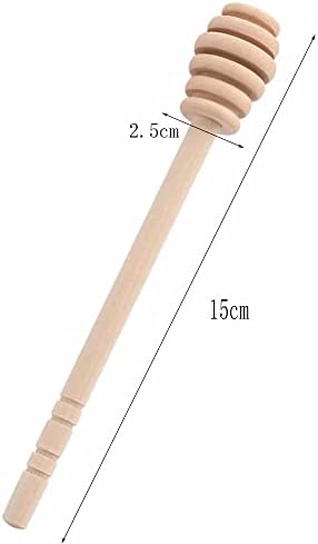 12pcs manusear longa alça de madeira colher de mistura de mistura extrator de mel de dipper para mel suprimentos de chá de leite