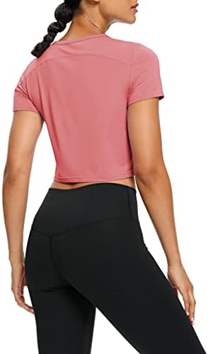 Bestisun Womens Crop Crop Top Top Manvas curta cortada de ioga frontal