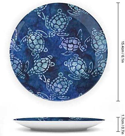 Placas decorativas de cerâmica azul de tartaruga marinha com ossos de china pendurada ornamentos de sobremesa Placas