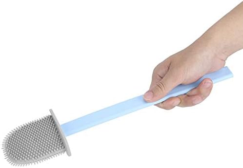 Escova do vaso sanitário, limpando peças diferentes, cabeça flexível de escova de silicone, canto de limpeza profundo