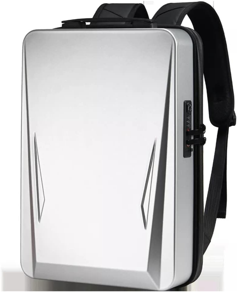 Mochila Anti -Roubo Laptop para homens e mulheres, 17 polegadas, prata: mochila à prova d'água com porta de carregamento USB;