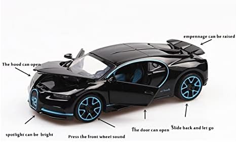 Modelo de carro em escala para Bugatti Supercar Alloy Model Car Diecast Metal Vehicle Pull para trás 1:32 Proporção
