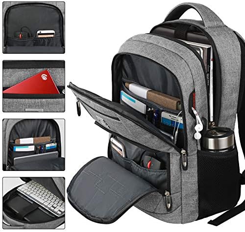 Mochila laptop, viagens de negócios anti -roubo laptops duráveis ​​mochila com porta de carregamento USB, bolsa de