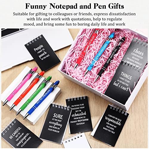 Glenmal 32 PCs Mini Notebooks engraçados com presentes de ditados para colegas de trabalho de escritório incluem 16 blocos