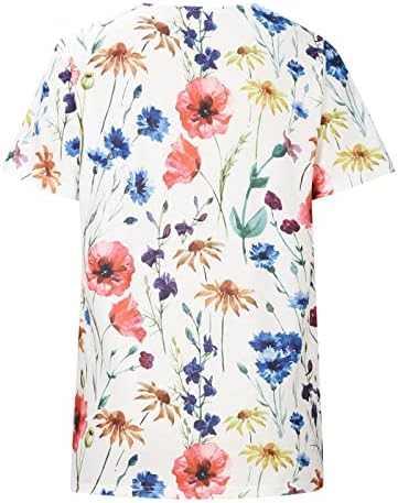 Camisas para mulheres cair na impressão floral crochê renda acabamento v pescoço topo blusa casual camisas de pulôver com conforto elegante