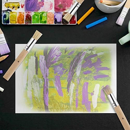 Luter 6pcs pincéis de estêncil de madeira, escovas de estêncil de cerdas naturais para pintura de acrílico, pintura a