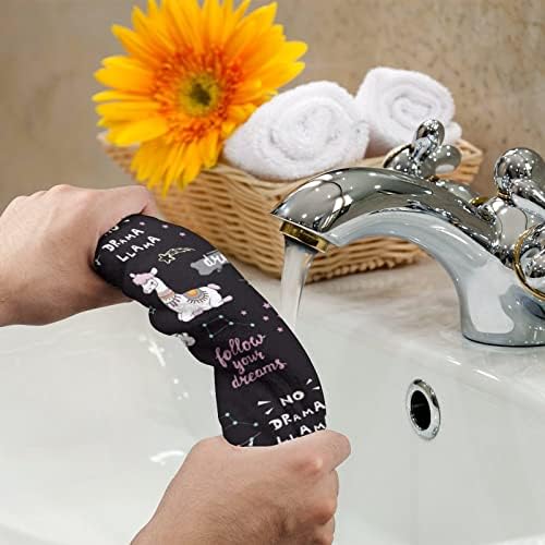 Toalhas de mão de lhama lindas face lavagem corporal pano macio panos macios com fofo impresso para banheiro hotel de cozinha diário Uso diário