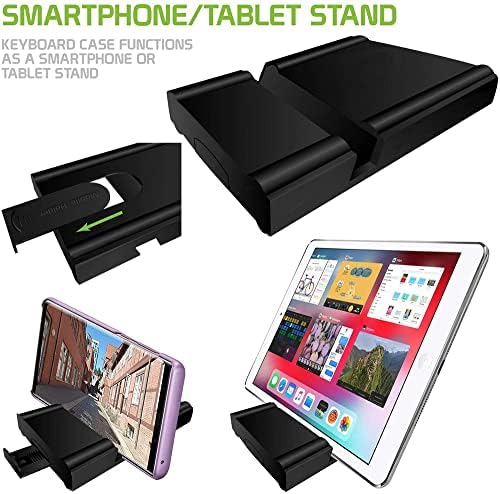 Funciona da Cellet Ultra Slim Folding Tecling Wireless Bluetooth Teclado compatível com o Samsung Galaxy Note8 com Holderstand Recarregável - Teclado FullSize!