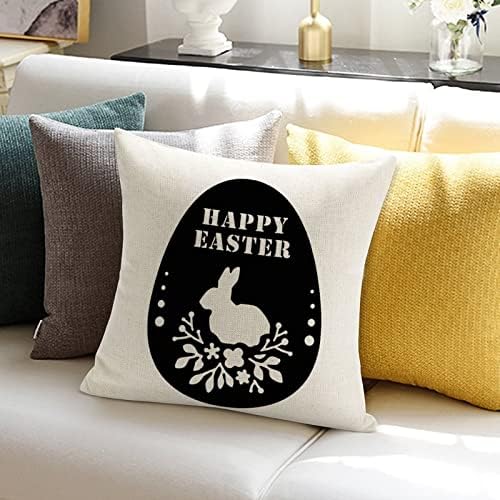 Feliz coelho de páscoa ovos de páscoa travesseiro de travesseiro de coelho colorido travesseiro de coelho Spring wildflower almofada