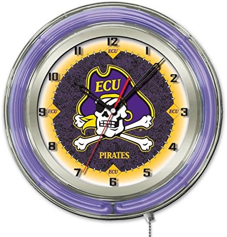 Carolina Oriental Piratas HBS Neon Purple College Bateria de Bateria de Bateria de Parede Relógio