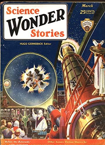Science Wonder Stories #10-Mar 1930 Space canhão capa Frank R Paul-Pulp