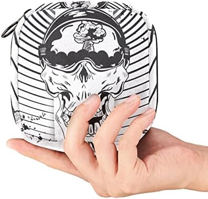 Black White Japan Skull Head Período Bolsa de Copa Menstrual, bolsa de armazenamento grande bolsa sanitária para guardas