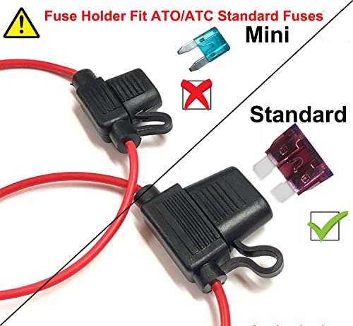 Muhize fusível embutido em linha-suporte de fusível de lâmina padrão de carro atualizado, 12V Add-a-Circuit Fuse 12 Bedane