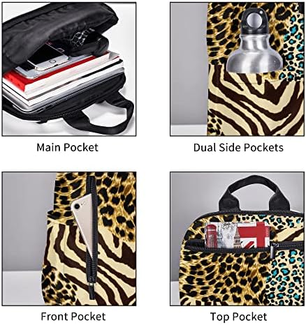 Fufumall Animal Zebra Tigre Leopard Backpack do aluno para meninos meninas, moda Bolsa de viagem de bookbag fofo de bookbag