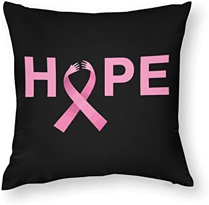 Hope Cancer Conjunto de 2 travesseiros de arremesso de travesseiros quadrados travesseiros de almofada para sofá de