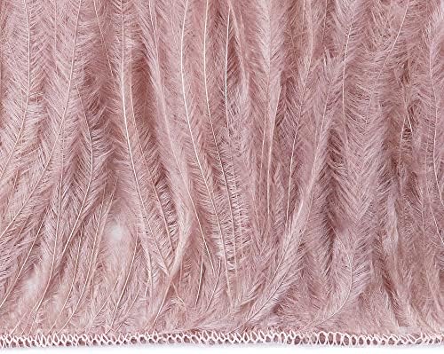 Zamihalaa - 15-20cm de couro grosso de penas de avestruz rosa aparar 2ply para artesanato vestidos plumas roupas de decoração