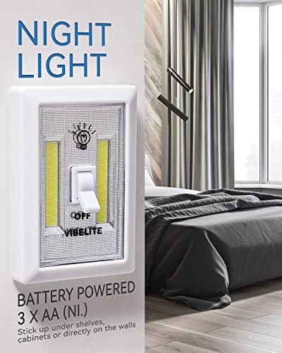 Luz do armário Vibelite, luz do interruptor operada pela bateria, luz da torneira, toque, luzes noturnas, montagem
