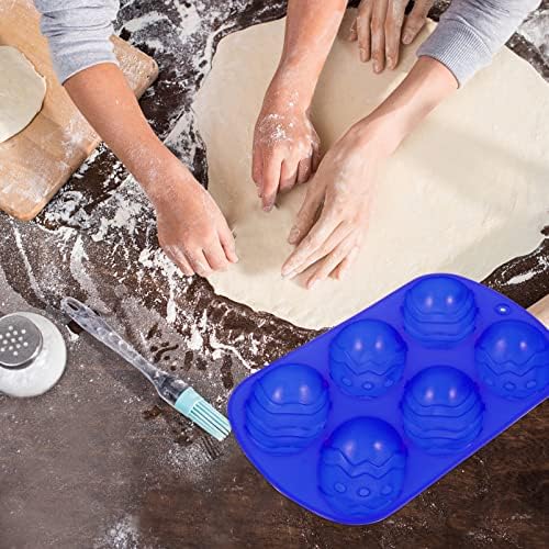 Fabricante de 6pcs de abaodam fazendo moldes de silicone decoração de velas- moldes de gesso de argila de gelo: D Banho de banho Cavidade de ovo para o tema-tema bolo pastelaria