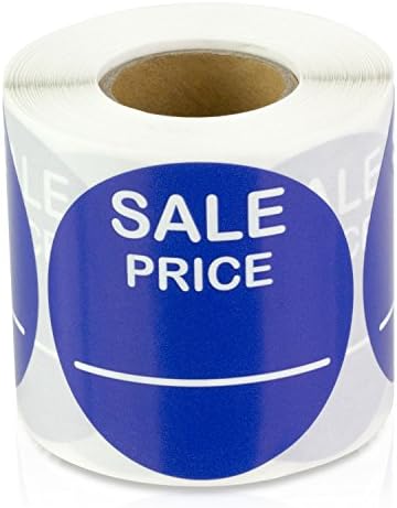 OfficesMartLabels pré-impressos Blue Sale Preço Adesivos de Preços / Etiquetas de Preços, High Gloss e Auto-Adesivo