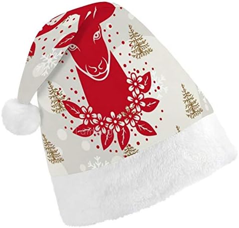 Chapéu de Papai Noel de Natal, chapéu de férias de xmas de alce vermelho para adultos, com conforto unissex conforto chapéus de natal para o evento festivo de festas festivas para festas