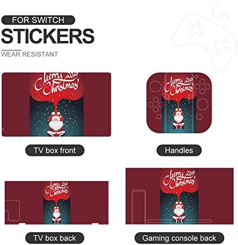 Feliz Natal Protetive Skin Cover Design Wrap Decals Sticker Compatível com Switch and Switch Lite