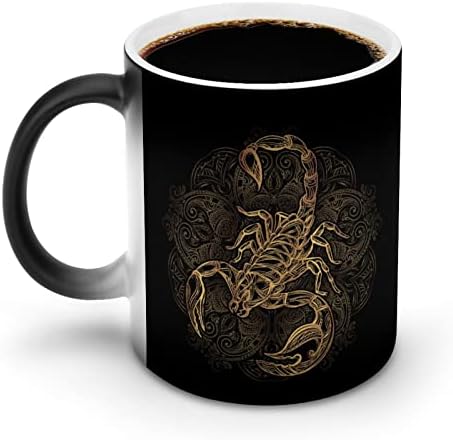 Golden Cool Scorpio Heat Mudança de caneca mágica Coffee de café Cerâmica Cuple